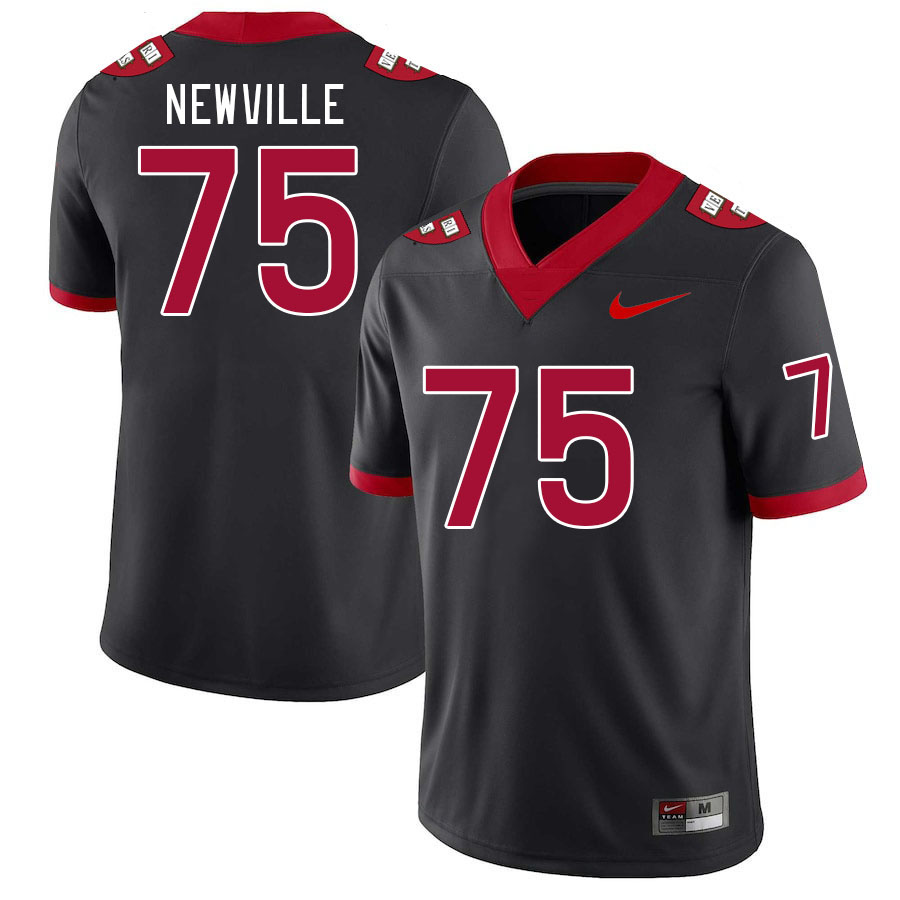 Men-Youth #75 Jackson Newville Harvard Crimson 2023 College Football Jerseys Stitched-Black